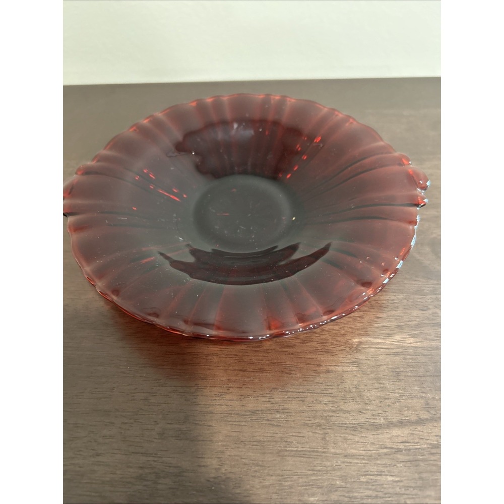 Anchor Hocking Old Cafe Ruby Glass Candy Dish Tray‎ 9 Inches